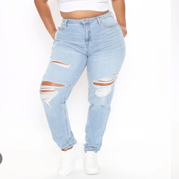 Fashion Nova Denim - 3 for $50 🌻🌻 Better Than Your Last Ripped Straight Leg Jeans - Medium Wash